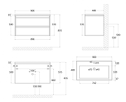 Тумба под раковину Art&Max Family 90 Family-900-2C-SO-BL подвесная цвет Белый глянец-2