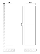 Шкаф пенал Art&Max Family 40 Family-1500-2A-SO-PE подвесной цвет Бетон Экзотик-4