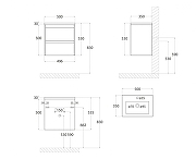 Тумба под раковину Art&Max Family M 50 Family-M-500-2C-SO-HC подвесная цвет Угольный камень-6