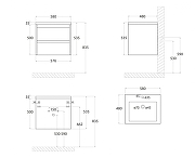 Тумба под раковину Art&Max Family M 58 Family-M-580-2C-SO-BO подвесная цвет Дуб бурбон-5