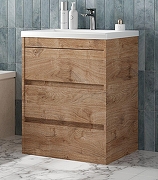 Тумба под раковину Art&Max Family M 58 FAMILY-M-580-3C-PIA-HG цвет Дуб Харбор золотой