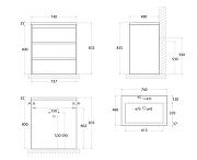 Тумба под раковину Art&Max Family M 75 FAMILY-M-750-3C-PIA-HC цвет Угольный камень-6