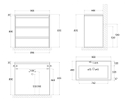 Тумба под раковину Art&Max Family M 90 FAMILY-M-900-3C-PIA-HG цвет Дуб Харбор золотой-4