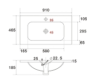 Раковина Art&Max 90 AM7110-90 цвет Белый-3