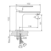 Смеситель для раковины Maretti Ritta-GM RIGM32RF505 цвет Оружейная сталь-1