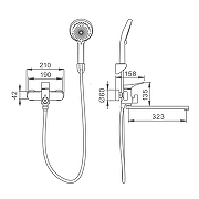 Смеситель для ванны Splenka S54.22.09 универсальный цвет Графит матовый-1
