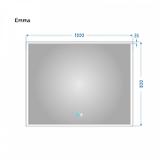 Зеркало Alavann Emma 100 ALV0060008 с подсветкой цвет Белый с сенсорным выключателем и подогревом-3