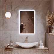 Зеркало Alavann Emma 50 ALV0062016 с подсветкой цвет Белый с сенсорным выключателем и подогревом-2