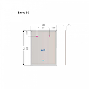 Зеркало Alavann Emma 50 ALV0062016 с подсветкой цвет Белый с сенсорным выключателем и подогревом-3