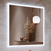 Зеркало Alavann Emma 80 ALV0065017 с подсветкой цвет Белый с сенсорным выключателем и подогревом-1