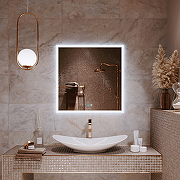 Зеркало Alavann Emma 80 ALV0065017 с подсветкой цвет Белый с сенсорным выключателем и подогревом-2