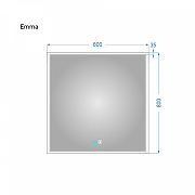 Зеркало Alavann Emma 80 ALV0065017 с подсветкой цвет Белый с сенсорным выключателем и подогревом-3