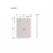 Зеркало Alavann Anna 50 ALV0016001 с подсветкой цвет Белый с сенсорным выключателем-2