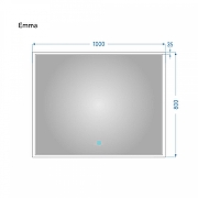 Зеркало Alavann Emma 100 ALV0060001 с подсветкой цвет Белый с сенсорным выключателем-3