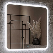 Зеркало Alavann Anna 70 ALV0018001 с подсветкой цвет Белый с сенсорным выключателем-1