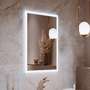 Зеркало Alavann Emma 50 ALV0062001 с подсветкой цвет Белый с сенсорным выключателем-1