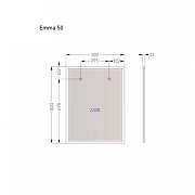 Зеркало Alavann Emma 50 ALV0062001 с подсветкой цвет Белый с сенсорным выключателем-3