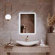 Зеркало Alavann Emma 60 ALV0063001 с подсветкой цвет Белый с сенсорным выключателем-2