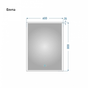 Зеркало Alavann Emma 60 ALV0063001 с подсветкой цвет Белый с сенсорным выключателем-3