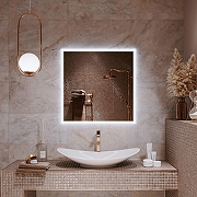 Зеркало Alavann Emma 70 ALV0064001 с подсветкой цвет Белый с сенсорным выключателем-2