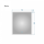 Зеркало Alavann Emma 70 ALV0064001 с подсветкой цвет Белый с сенсорным выключателем-3