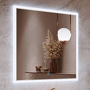 Зеркало Alavann Emma 80 ALV0065001 с подсветкой цвет Белый с сенсорным выключателем-1