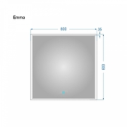 Зеркало Alavann Emma 80 ALV0065001 с подсветкой цвет Белый с сенсорным выключателем-3