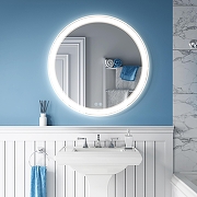 Зеркало Alavann Solis 80 ALV0117010 с подсветкой цвет Белый с сенсорным выключателем и подогревом-2