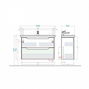 Тумба под раковину Alavann Berta 105 ALV0159005 подвесная цвет Белый-3