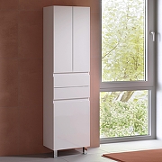 Шкаф пенал Alavann Univers 50 ALV0225001 с бельевой корзиной цвет Белый