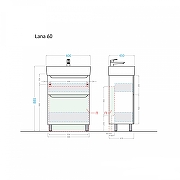 Тумба под раковину Alavann Lana 60 ALV0171004 цвет Белый-3