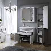 Зеркало со шкафом Alavann Monaco 80 L ALV0268003 с подсветкой цвет Белый-1