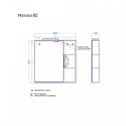 Зеркало со шкафом Alavann Monaco 80 R ALV0268004 с подсветкой цвет Белый-2
