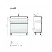 Тумба под раковину Alavann Lana 80 ALV0174002 цвет Белый-3