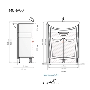 Тумба под раковину Alavann Monaco 65 ALV0183001 цвет Белый-3