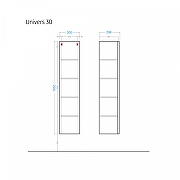 Шкаф пенал Alavann Univers 30 ALV0223001 подвесной цвет Белый-3