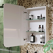 Зеркальный шкаф Alavann Lana 55-01 ALV0278002 с подсветкой цвет Белый-1