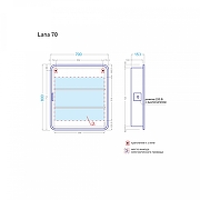 Зеркальный шкаф Alavann Lana 70 ALV0279002 с подсветкой цвет Белый-3