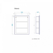 Зеркальный шкаф Alavann Vittoria 55-01 R ALV0294001 цвет Белый-2