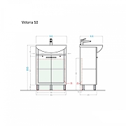 Тумба под раковину Alavann Vittoria 50 ALV0672001 цвет Белый-3