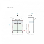 Тумба под раковину Alavann Vittoria 60 ALV0673001 цвет Белый-3