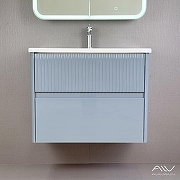 Тумба под раковину Alavann Wave 80 ALV1118002 подвесная цвет Голубой деним-1