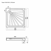Акриловый поддон для душа 1MarKa Quadro 100x100 01пкв10К цвет Белый-10