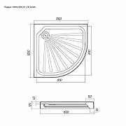 Акриловый поддон для душа 1MarKa Tondo 100x100 01пто10К цвет Белый-9
