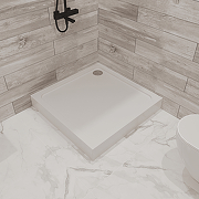 Акриловый поддон для душа 1MarKa Flat 100x100 01фл1010прК цвет Белый-1