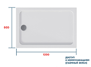 Акриловый поддон для душа 1MarKa Flat 120x80 01фл1280прК цвет Белый-4
