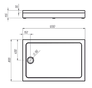 Акриловый поддон для душа 1MarKa Flat 120x80 01фл1280прК цвет Белый-5