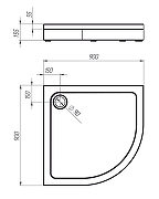 Акриловый поддон для душа 1MarKa Flat 90x90 01фл9090чкК цвет Белый-5