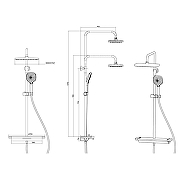 Душевая система Savol SK-H3145H цвет Черный матовый-7