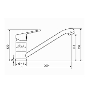 Смеситель для кухни Practik PR-01-004 цвет Черный оникс-1